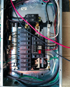 Electrical panel stock photo