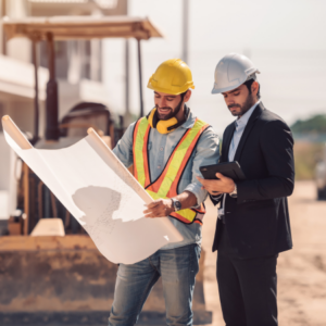 Construction Workers looking at plans